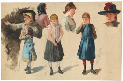Franz von Persoglia - Mistrovské kresby, Tisky do roku 1900, Akvarely a miniatury