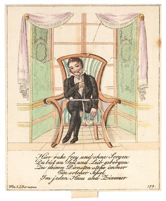 Besuchs- bzw. Glückwunschkarte - Meisterzeichnungen und Druckgraphik bis 1900, Aquarelle, Miniaturen