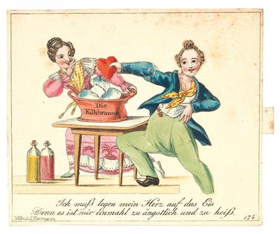 Visiting- or Greeting card - Disegni e stampe fino al 1900, acquarelli e miniature