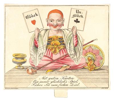 Neujahrsglückwunschkarte - Meisterzeichnungen und Druckgraphik bis 1900, Aquarelle, Miniaturen