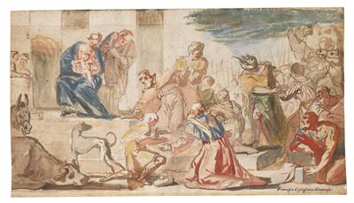 Giovanni Francesco Castiglione attributed to - Master Drawings, Prints before 1900, Watercolours, Miniatures