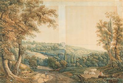 Classicist landscape painter, German c. 1780 - Mistrovské kresby, Tisky do roku 1900, Akvarely a miniatury