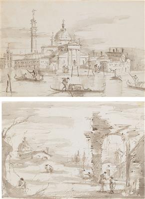 Francesco Guardi Nachahmer/Follower - Meisterzeichnungen und Druckgraphik bis 1900, Aquarelle, Miniaturen