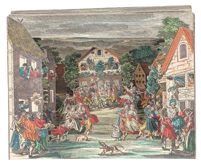 “Praesentation einer schwäbischen Bauren Hochzeit” (Presentation of a Swabian peasant wedding) - Mistrovské kresby, Tisky do roku 1900, Akvarely a miniatury