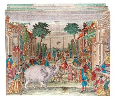“Praesentation einiger künstlich abgerichteten Thiere” (Presentation of several performing animals) - Master Drawings, Prints before 1900, Watercolours, Miniatures