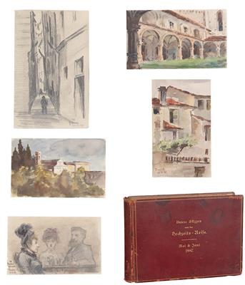 Österreich, um 1887 - Meisterzeichnungen und Druckgraphik bis 1900, Aquarelle, Miniaturen