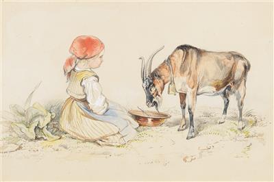 Peter Fendi, Circle of, - Master Drawings, Prints before 1900, Watercolours, Miniatures