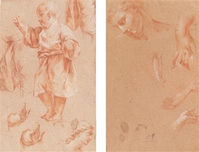 Römische Schule, erste Hälfte des 18. Jahrhunderts - Meisterzeichnungen und Druckgraphik bis 1900, Aquarelle, Miniaturen