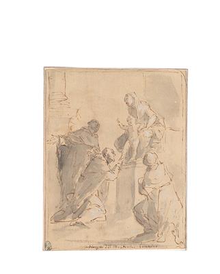 Römische Schule, Mitte des 17. Jahrhunderts - Meisterzeichnungen und Druckgraphik bis 1900, Aquarelle, Miniaturen