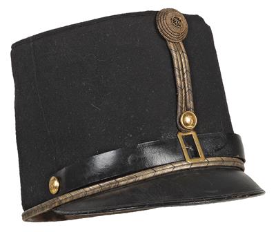 Schwarze steife Kappe für Offiziere des k. u. k. Sappeur-Bataillons Nr. 3, - Antique Arms, Uniforms and Militaria
