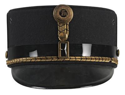 Schwarze steife Kappe für Offiziere der k. u. k. Armee - Antique Arms, Uniforms and Militaria