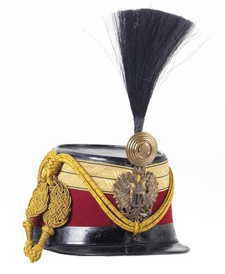 Tschako für einen Fähnrich des k. u. k. Husarenregiments "von Kolossvary" Nr.14 - Antique Arms, Uniforms and Militaria