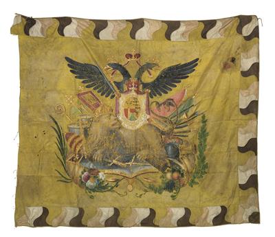 Regiments- oder Truppenfahne, Böhmen, Mitte 18. Jh., - Historische Waffen, Uniformen, Militaria