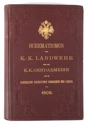 Schematismus der k. k. Landwehr und k. k. Gendarmerie 1908, - Armi d'epoca, uniformi e militaria