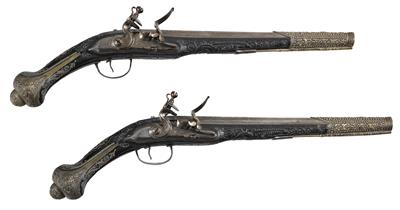 Steinschloss-Pistolenpaar, - Antique Arms, Uniforms and Militaria