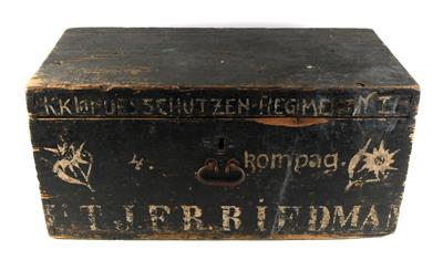 Hölzerner Soldatenkoffer, - Armi d'epoca, uniformi e militaria