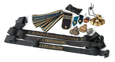 Konvolut k. u. k. Kriegsmarine: - Historische Waffen, Uniformen, Militaria