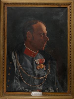 Porträt Oberleutnant E. Tula, - Historische Waffen, Uniformen, Militaria