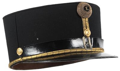 Steife, schwarze Offizierskappe, - Antique Arms, Uniforms and Militaria