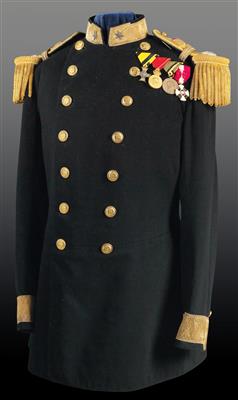 Waffenrock und Epauletten eines Kontreadmirals kleiner, - Antique Arms, Uniforms and Militaria