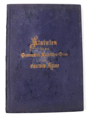 Buch: Statuten für den Österreichisch-Kaiserlichen Orden der eisernen Krone, - Armi d'epoca, uniformi e militaria