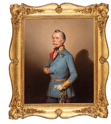 Wilhelm R. Richter (Wien 1824 - 1892 Mödling), Portrait des FZM FH d'Aspre - Armi d'epoca, uniformi e militaria