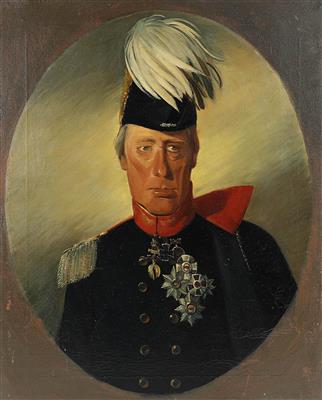 Ölgemälde Kaiser Franz II. (I.) dargestellt in preußischer Generalsuniform, - Historische Waffen, Uniformen & Militaria