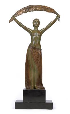 Demetre H. Chiparus (1886-1947), “Femme à la palme”, - Jugendstil e arte applicata del XX secolo