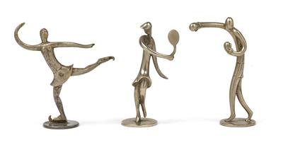 Three athletes – a boxer, a tennis player and an ice skater, - Jugendstil and 20th Century Arts and Crafts