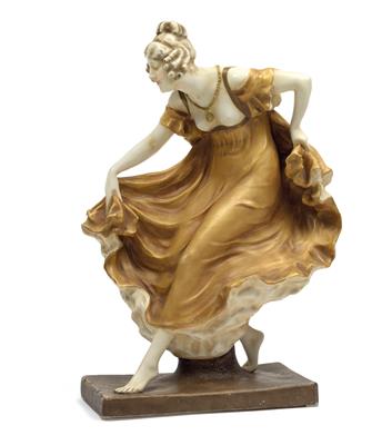 Ernst Seger (1868-1939), A woman dancing in Biedermeier costume, - Jugendstil e arte applicata del XX secolo