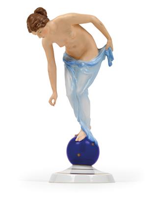 Ernst Wenck (1865-1929), A female nude on a sphere, - Secese a umění 20. století
