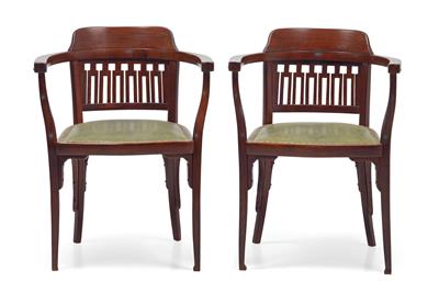 A pair of J. & J. Kohn armchairs no. 714, - Jugendstil and 20th Century Arts and Crafts