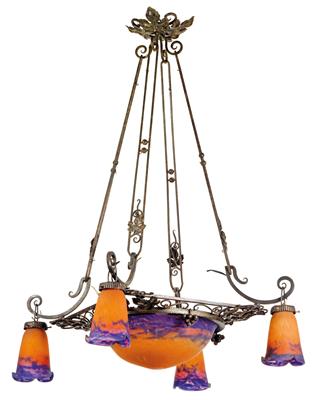 A seven-light chandelier by Muller Frères, - Jugendstil e arte applicata del XX secolo