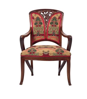 An armchair “aux ombelles” by Gauthier-Poinsignon, - Jugendstil and 20th Century Arts and Crafts