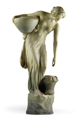 E. Tell, A large figurine "Rückkehr vom Brunnen", - Jugendstil e arte applicata del XX secolo