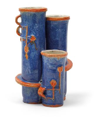 Gudrun Baudisch, Vase mit drei Röhren, - Jugendstil und angewandte Kunst des 20. Jahrhunderts