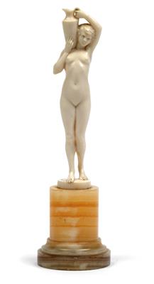 Joe Descomps (1869-1950), A nude girl carrying a jug, - Jugendstil e arte applicata del XX secolo