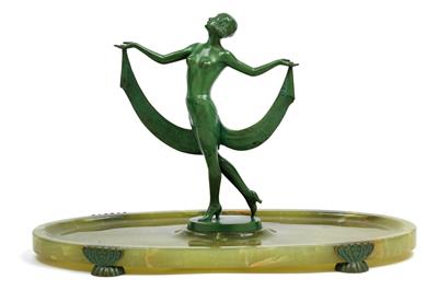 Josef Lorenzl (1892 Vienna 1950), A dancer on a dish-shaped base, - Jugendstil and 20th Century Arts and Crafts
