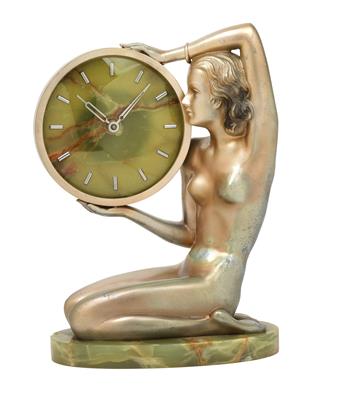 Josef Lorenzl, Mädchenakt mit Uhr, - Jugendstil und angewandte Kunst des 20. Jahrhunderts