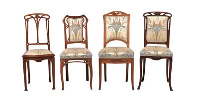 Four different chairs by Gauthier-Poinsignon, - Secese a umění 20. století