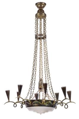 An eight-light Art Deco chandelier, - Jugendstil e arte applicata del XX secolo