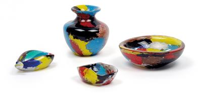 Dino Martens (1894-1970), A vase and three small bowls “Oriente”, - Jugendstil e arte applicata del XX secolo