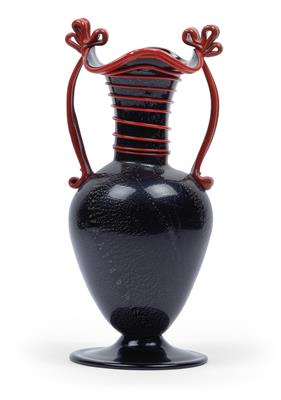 Doppelhenkelvase "Rosso e Nero", - Jugendstil und angewandte Kunst des 20. Jahrhunderts