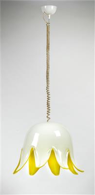 Einflammige Deckenlampe in Form einer Glockenblume, - Jugendstil und angewandte Kunst des 20. Jahrhunderts