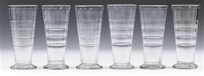 Emil Hoppe, Six beer glasses from table service no. 130, - Secese a umění 20. století