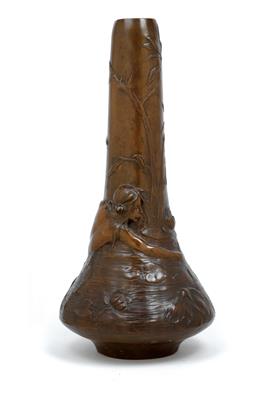 Gustav Gurschner (Mühldorf 1873-1970 Vienna), A vase with a mermaid, - Jugendstil and 20th Century Arts and Crafts