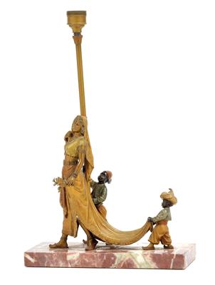 A Viennese lamp base with a group of figures, - Secese a umění 20. století