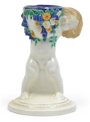 Michael Powolny, A candleholder putto, - Jugendstil e arte applicata del XX secolo