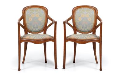 A pair of French armchairs, - Jugendstil and 20th Century Arts and Crafts