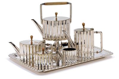 A six-piece coffee and tea service by Berliner Elektroplated-Warenfabrik, - Jugendstil e arte applicata del XX secolo